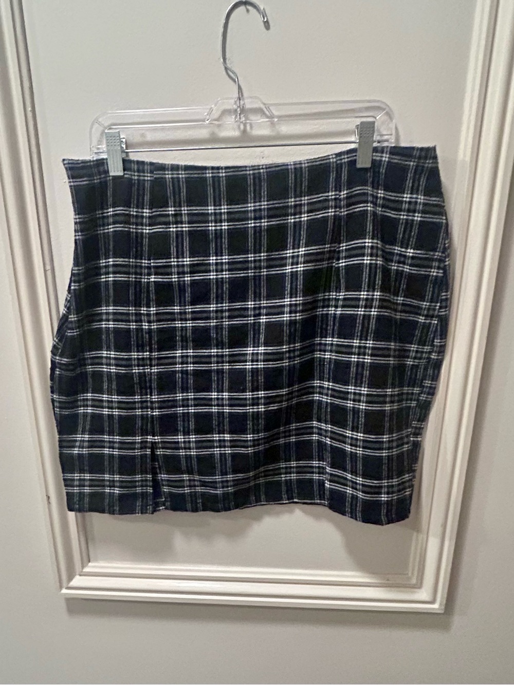 SHEIN Black and White Plaid Mini Skirt